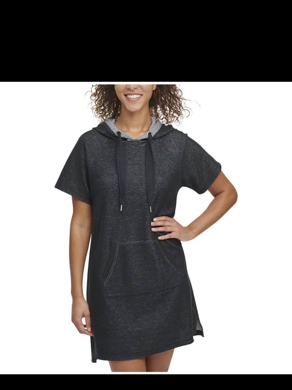 Marc New York Charcoal Hooded Midi Dress